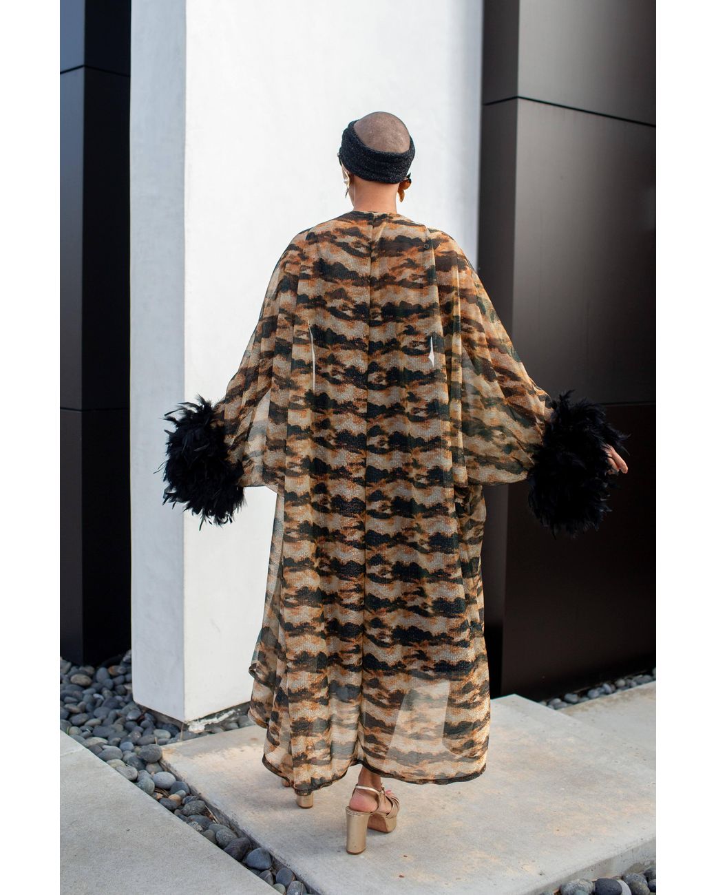 Jennafer Grace Multicolor Sylvia Shimmer Cocoon Coat