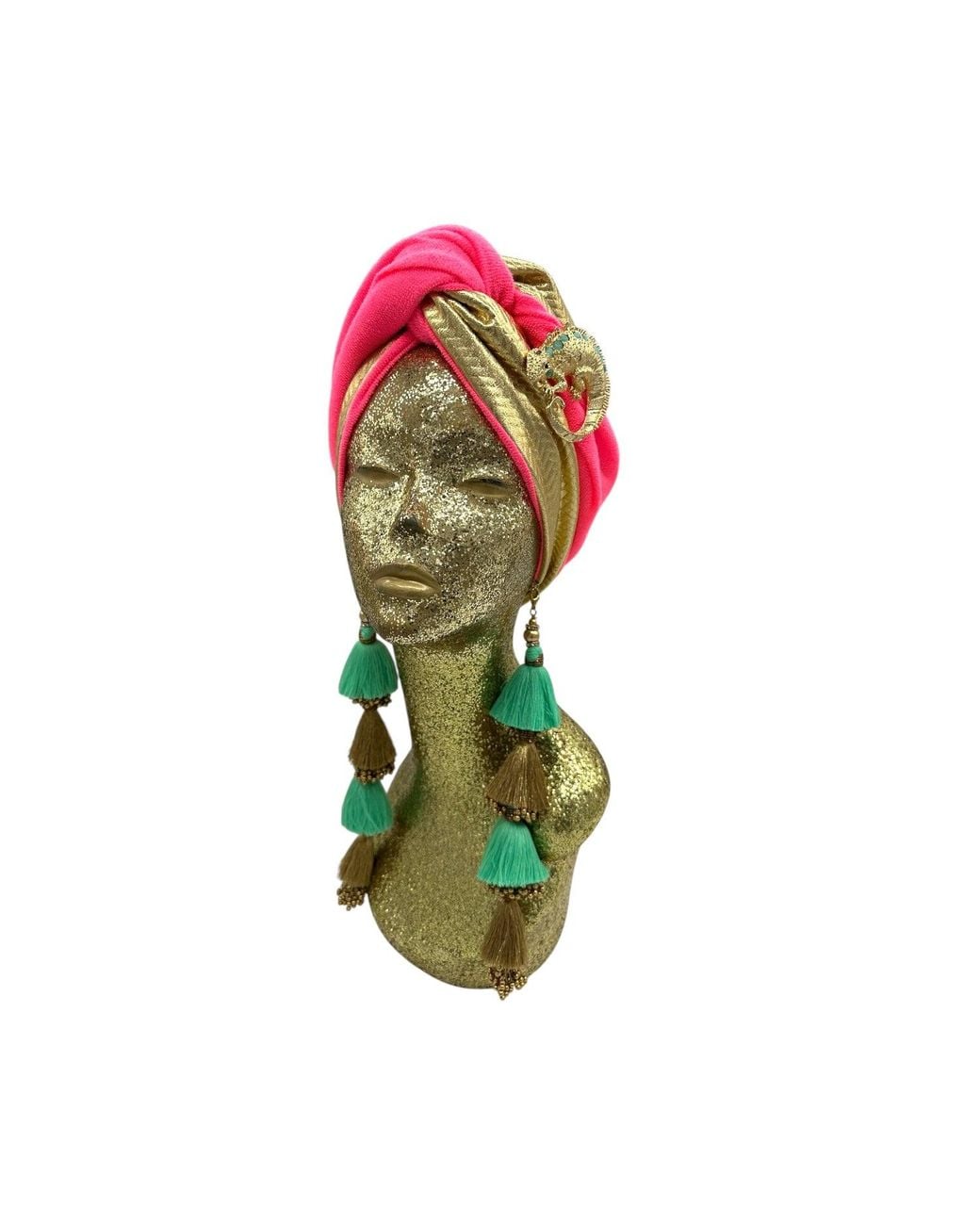 Julia Clancey Red Golden Zia Lizard Reversible Dorado Turban