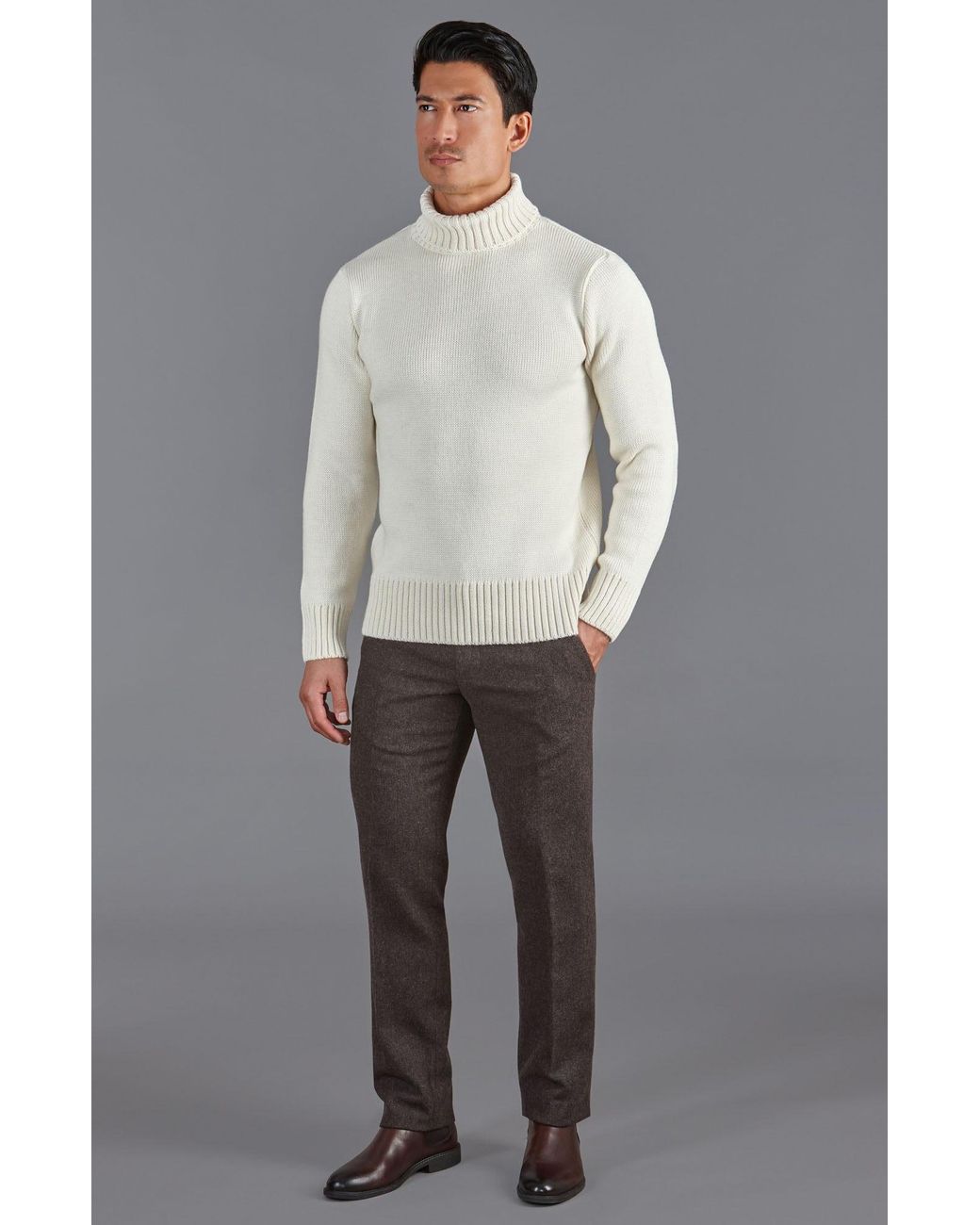 Paul James Knitwear Natural The Fitted Submariner for men