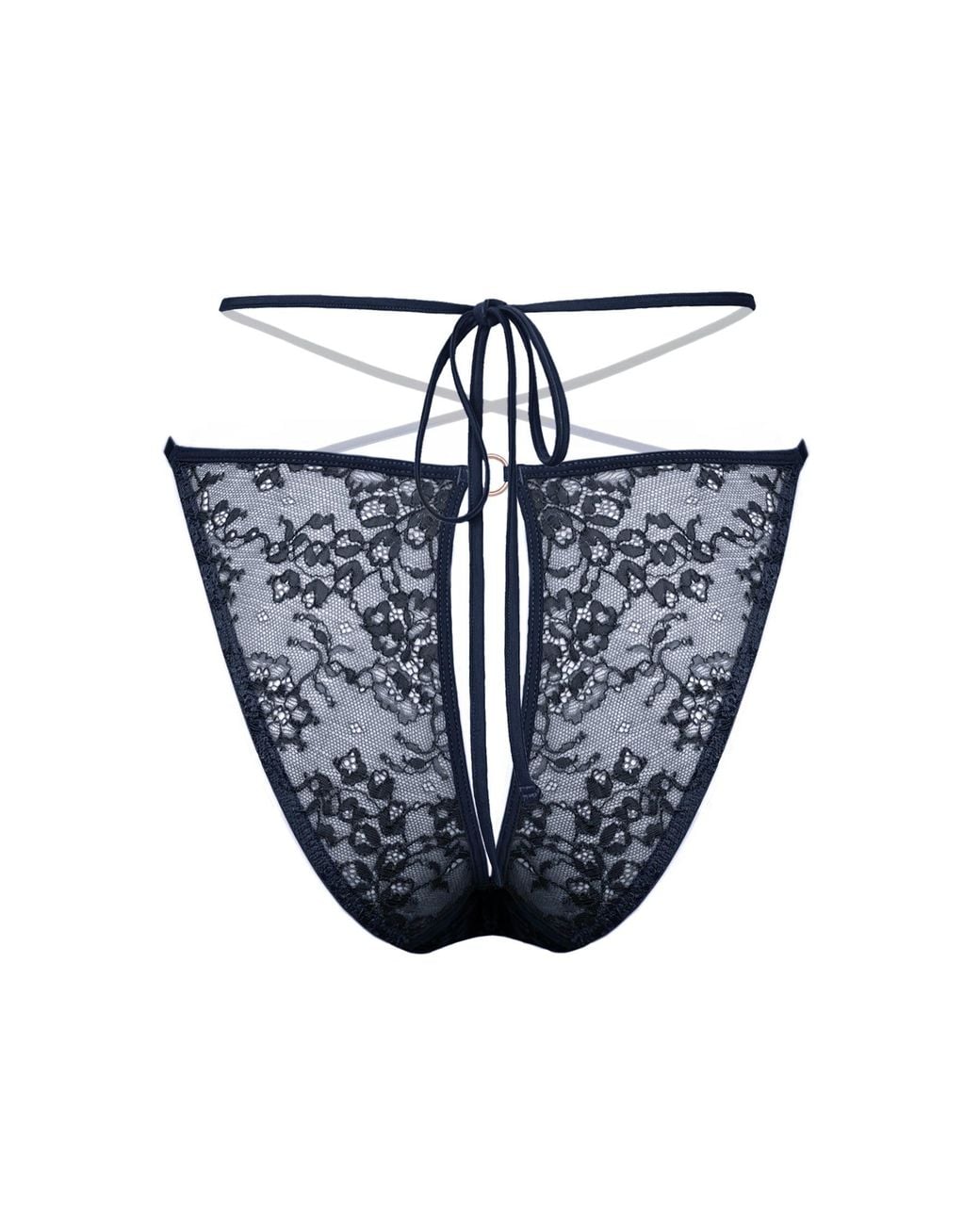MONIQUE MORIN LINGERIE Blue Rush Bikini Ouvert