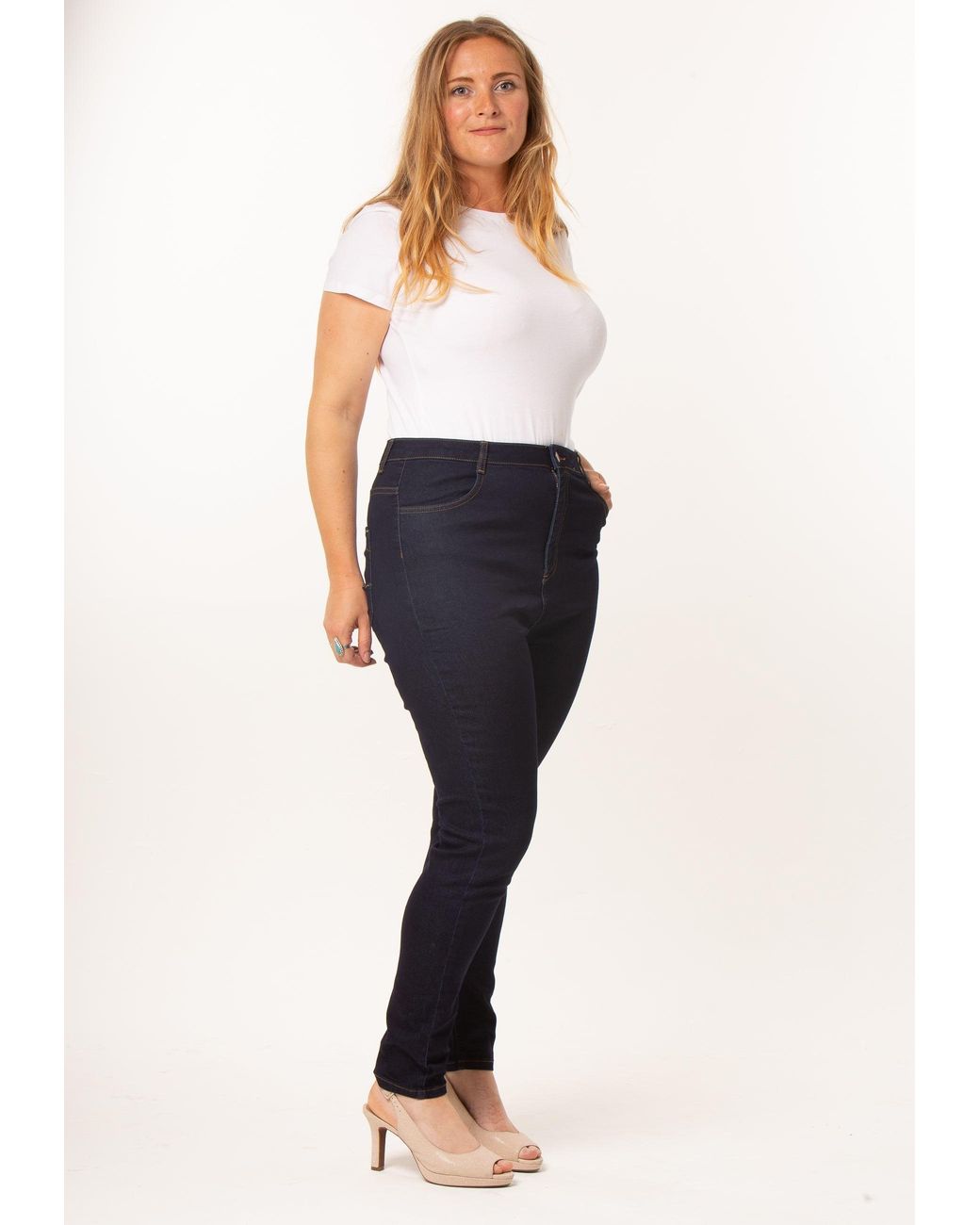 I AM DENIM Blue Above & Beyond Extra Tummy Friendly High Waist Skinny Jeans