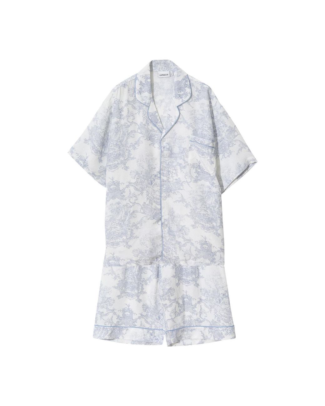 Luna Luz White French Toile Bamboo Rayon Pyjama Set –
