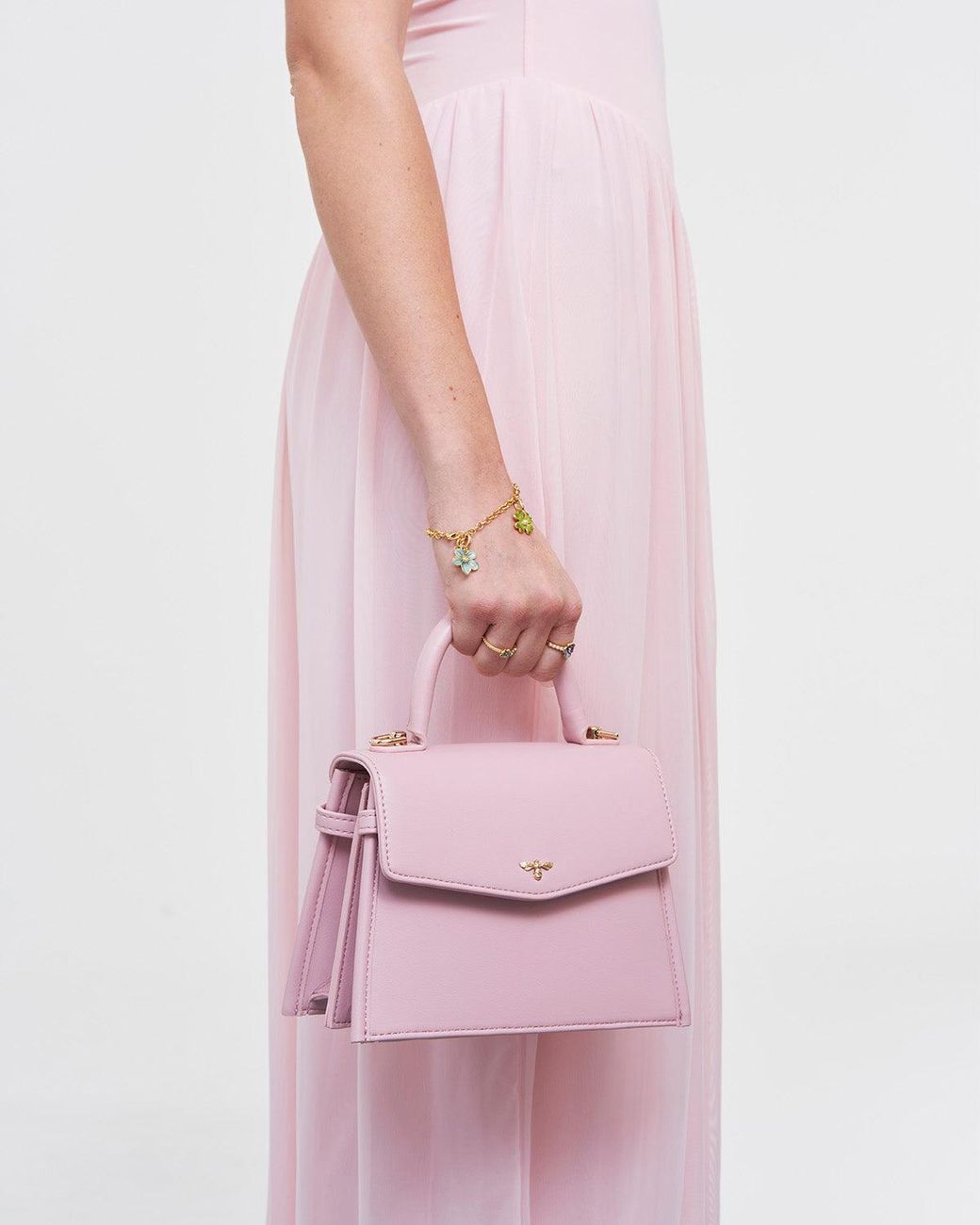 Fable England Pink Structured Tote Bag Small