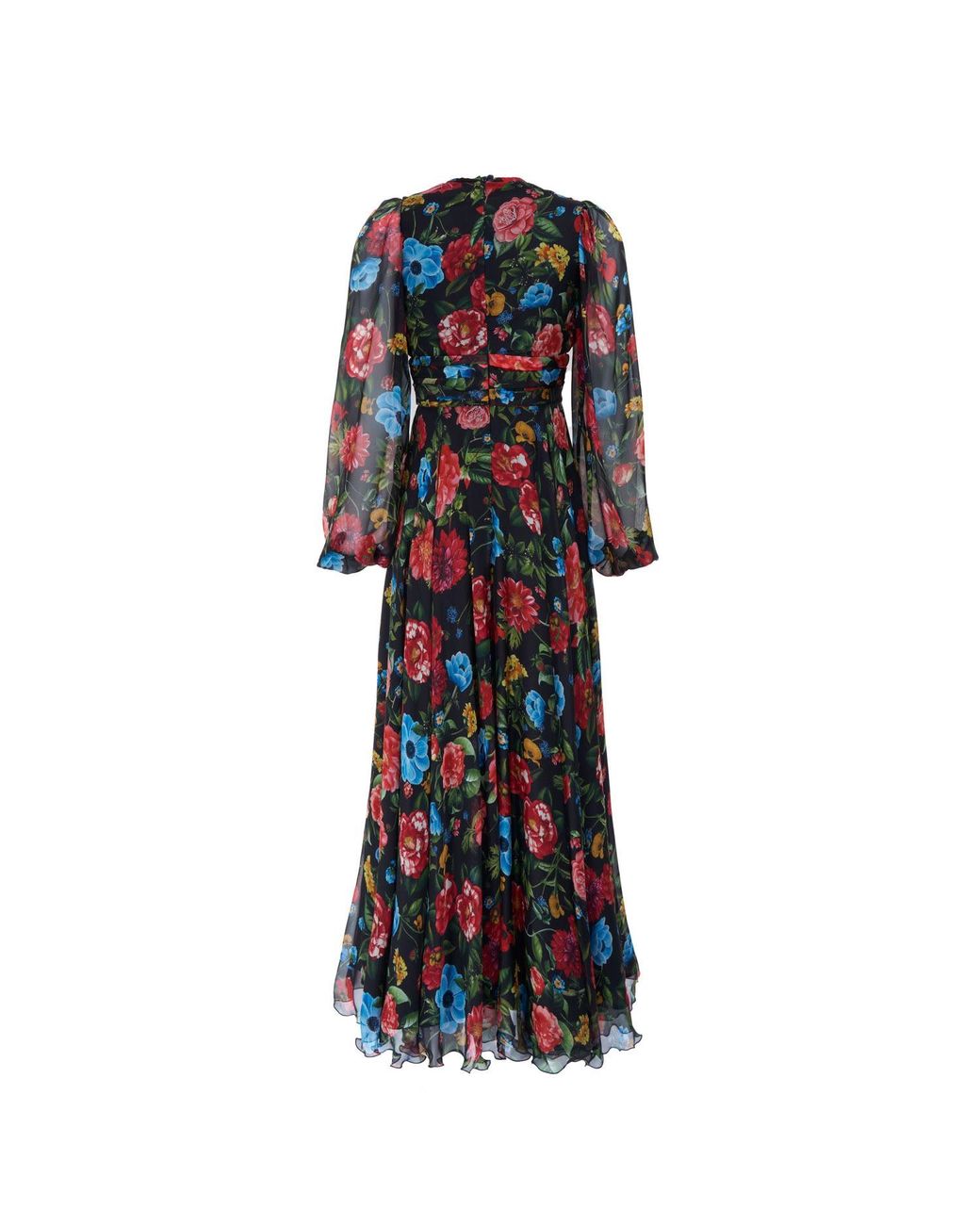 Sofia Tsereteli Black Evening Dress In Silk Chiffon