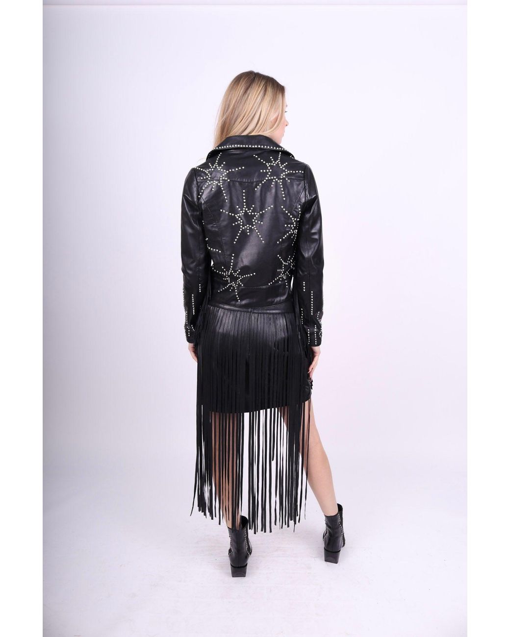 Any Old Iron Black Studded Starburst Leather Jacket