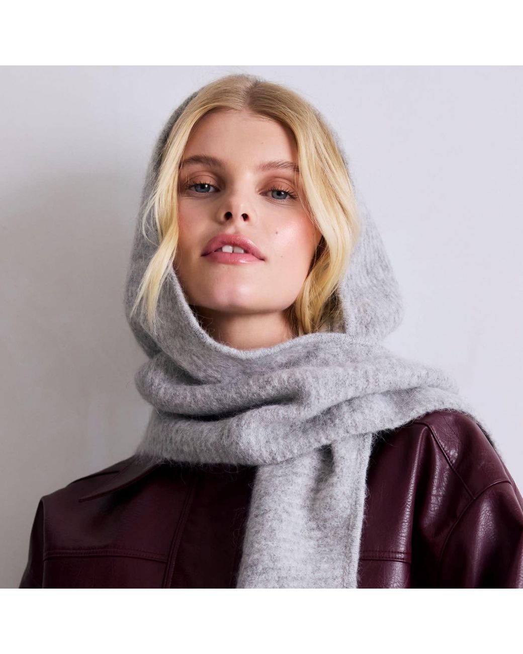 Arctic Fox & Co. Gray The Alpaca Hooded Scarf