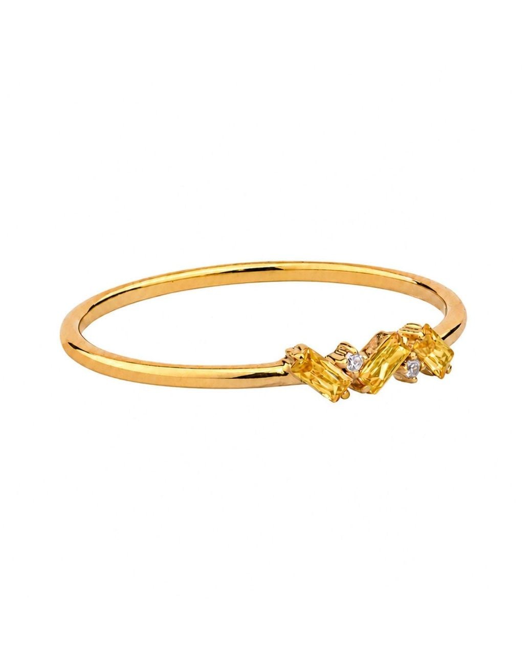 Belinda Jewelz Metallic Citrine Triple Baguette Birthstone Ring