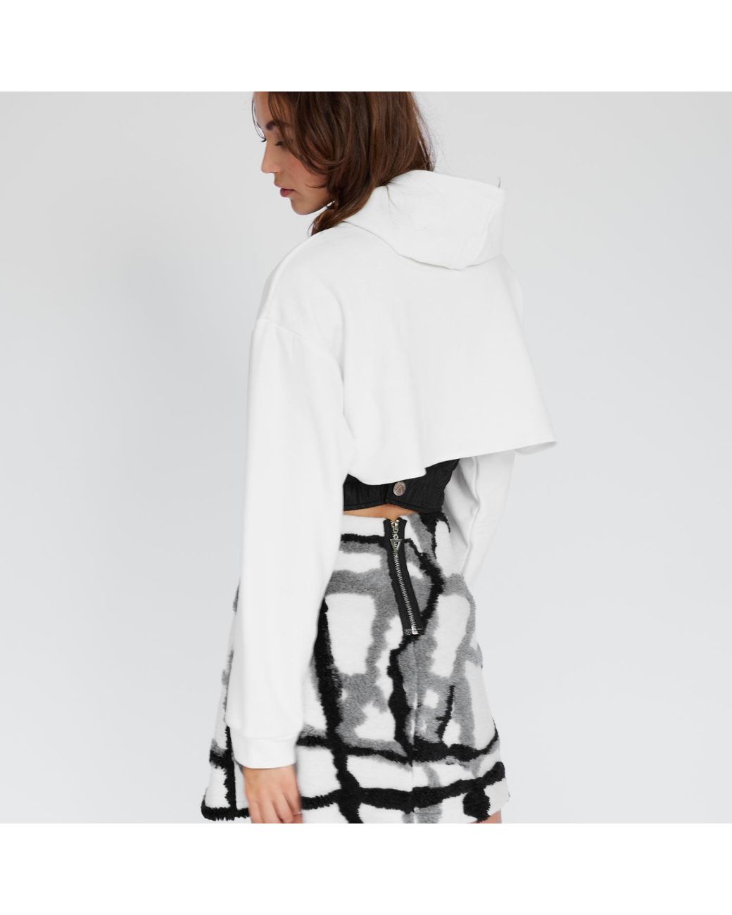 Mirimalist Blue Corset Ecru Hoodie
