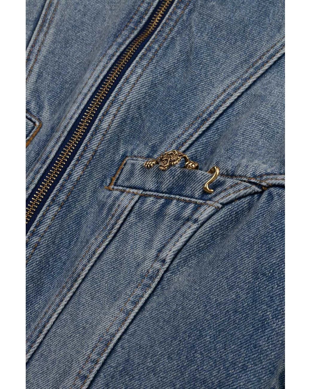 Nocturne Blue Stand Collar Denim Jacket