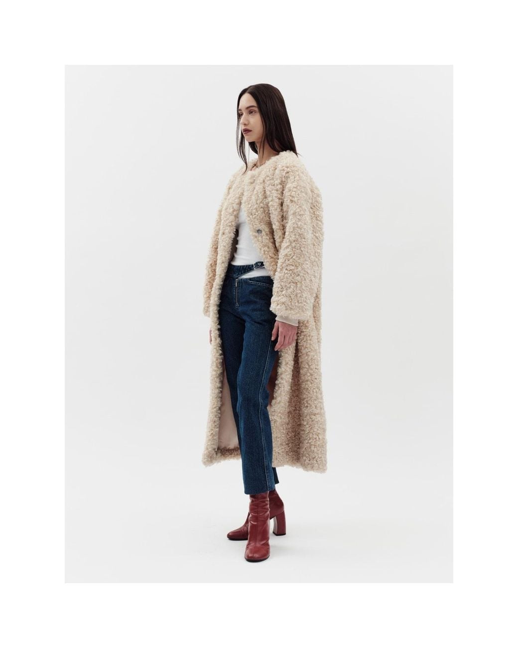 Jakke Natural Neutrals Arc Lines Coat