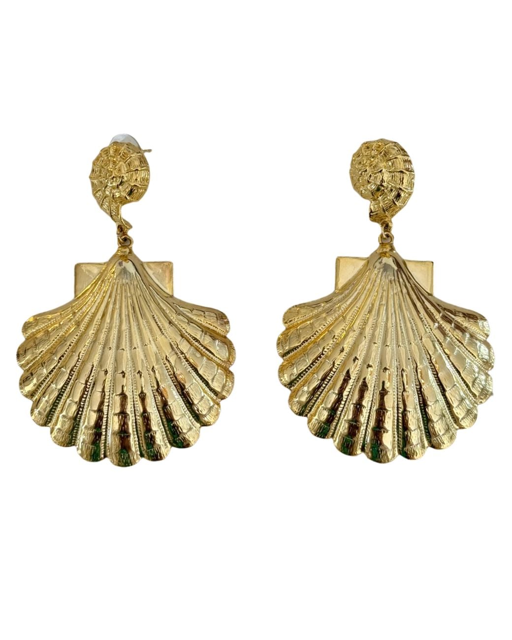 Laura Gray Metallic Plate Sea Shell Earrings