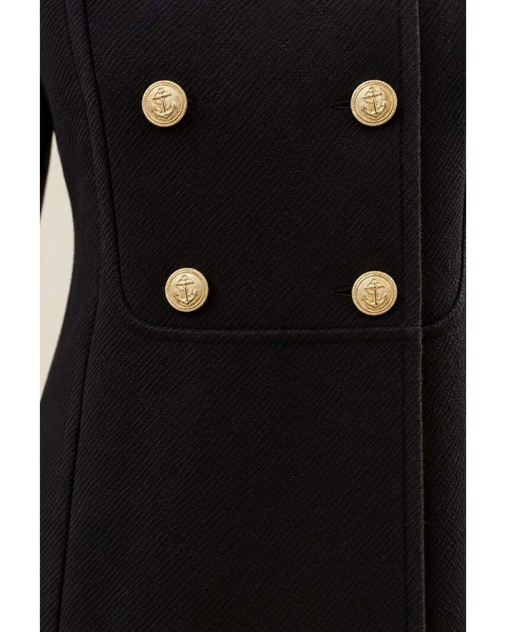 James Lakeland Black Military Long Coat