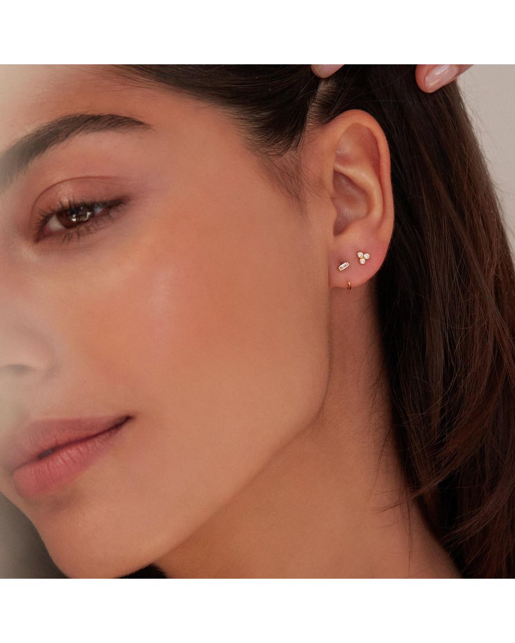 Lily & Roo Metallic Diamond Style Pyramid Stud Earrings