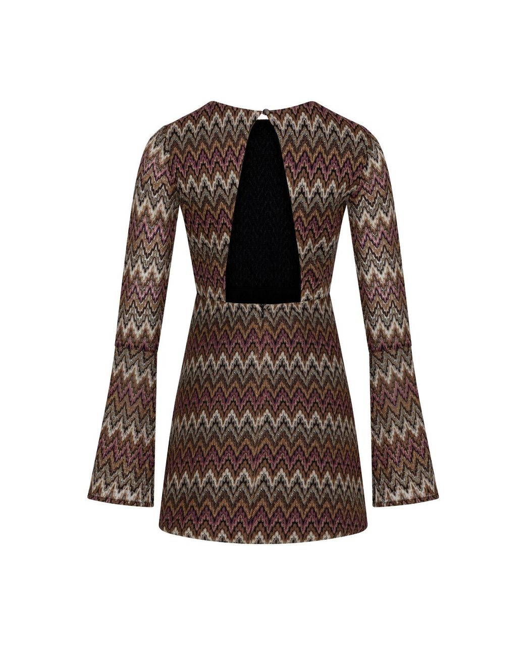 Thisisu Collection Brown Mindy Zigzag Metallic Mini Dress