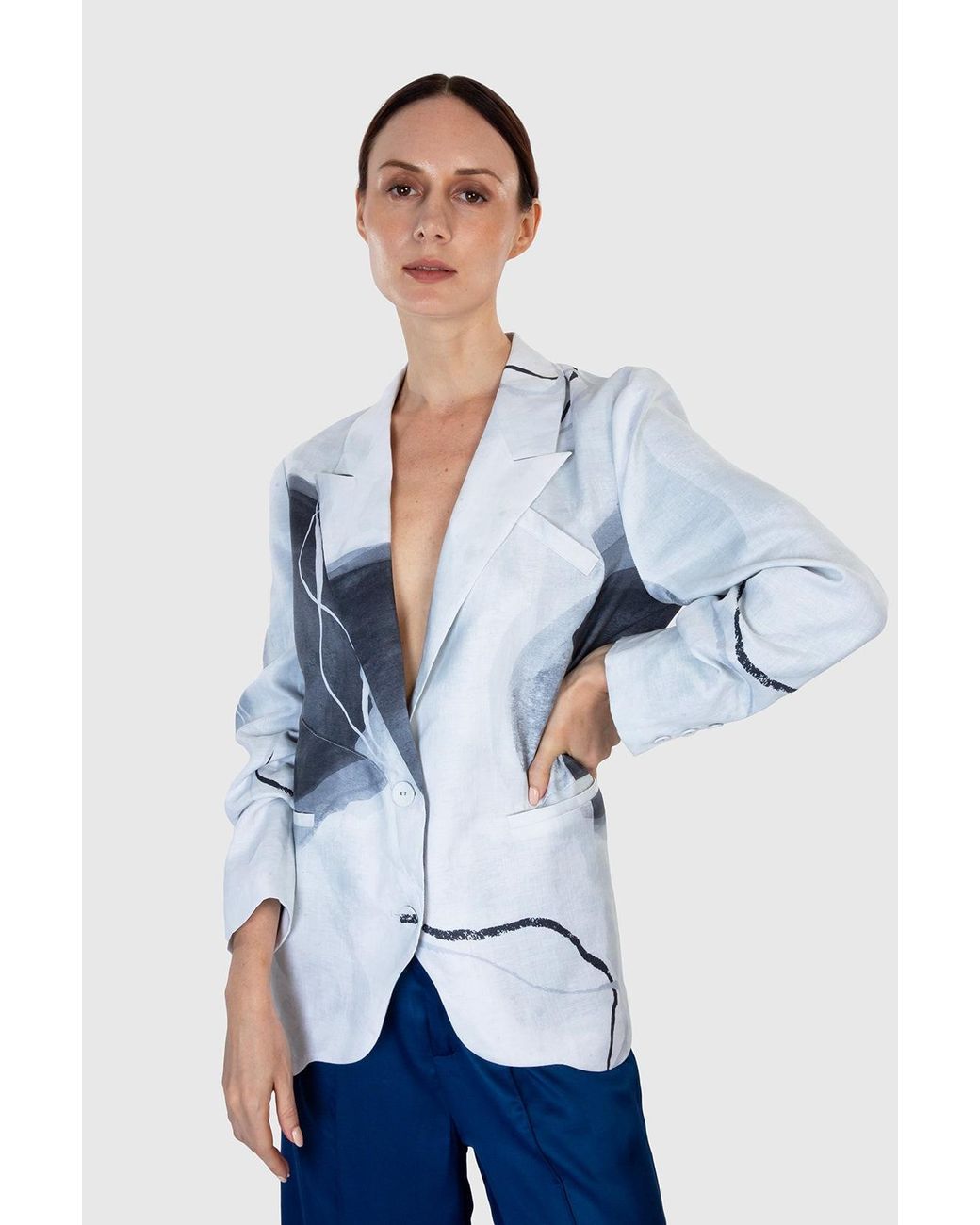 Shinaraa Blue Oversized Suit Jacket