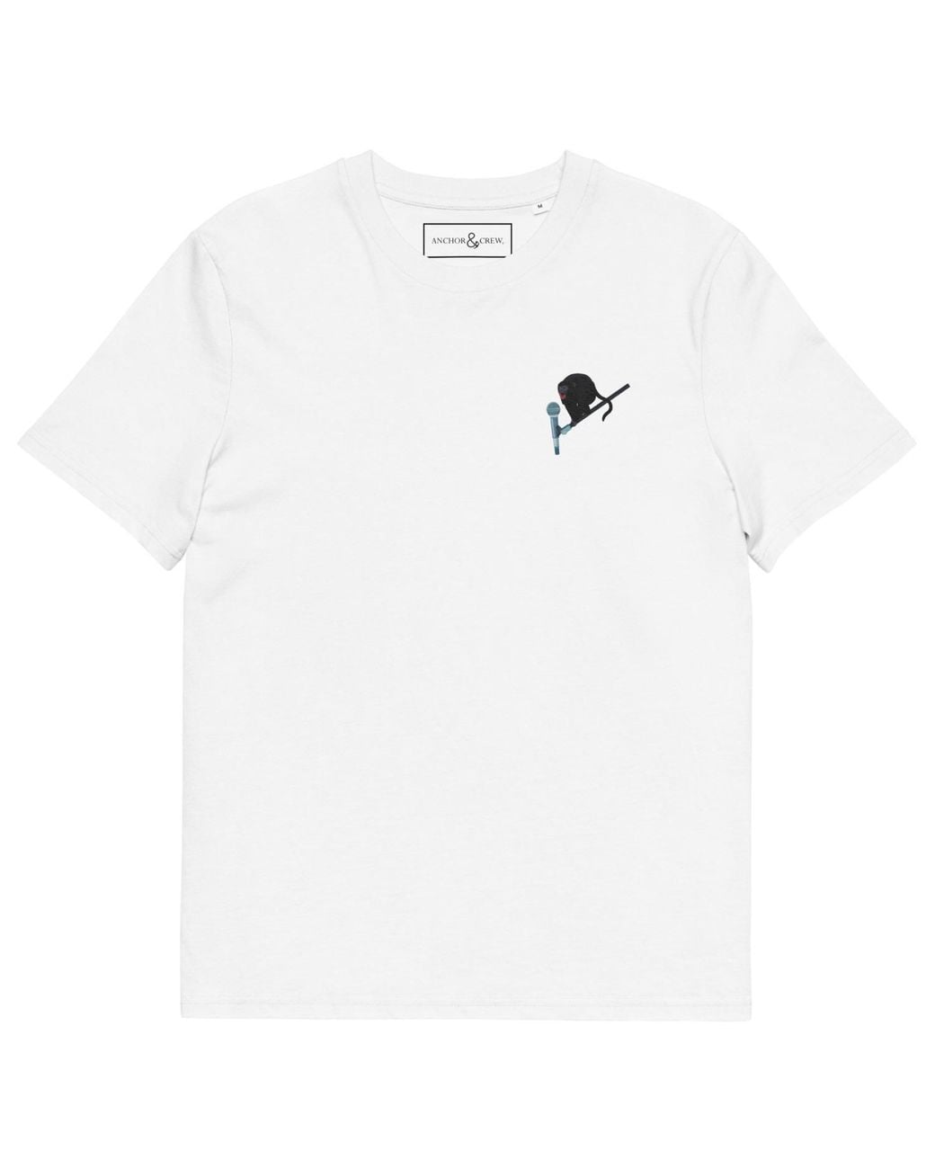 Anchor and Crew White Artist Monkey Organic Cotton Embroidered T-Shirt