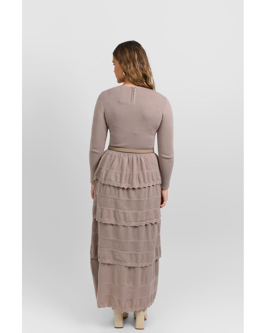 Rave on Trend Natural Tiered Knit Dress