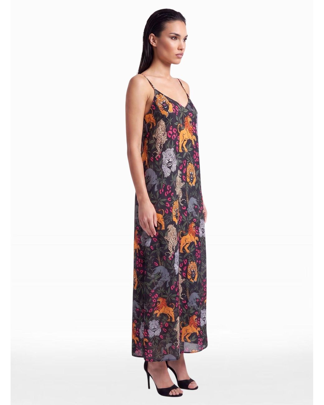 Any Old Iron Blue Big Cats Long Dress
