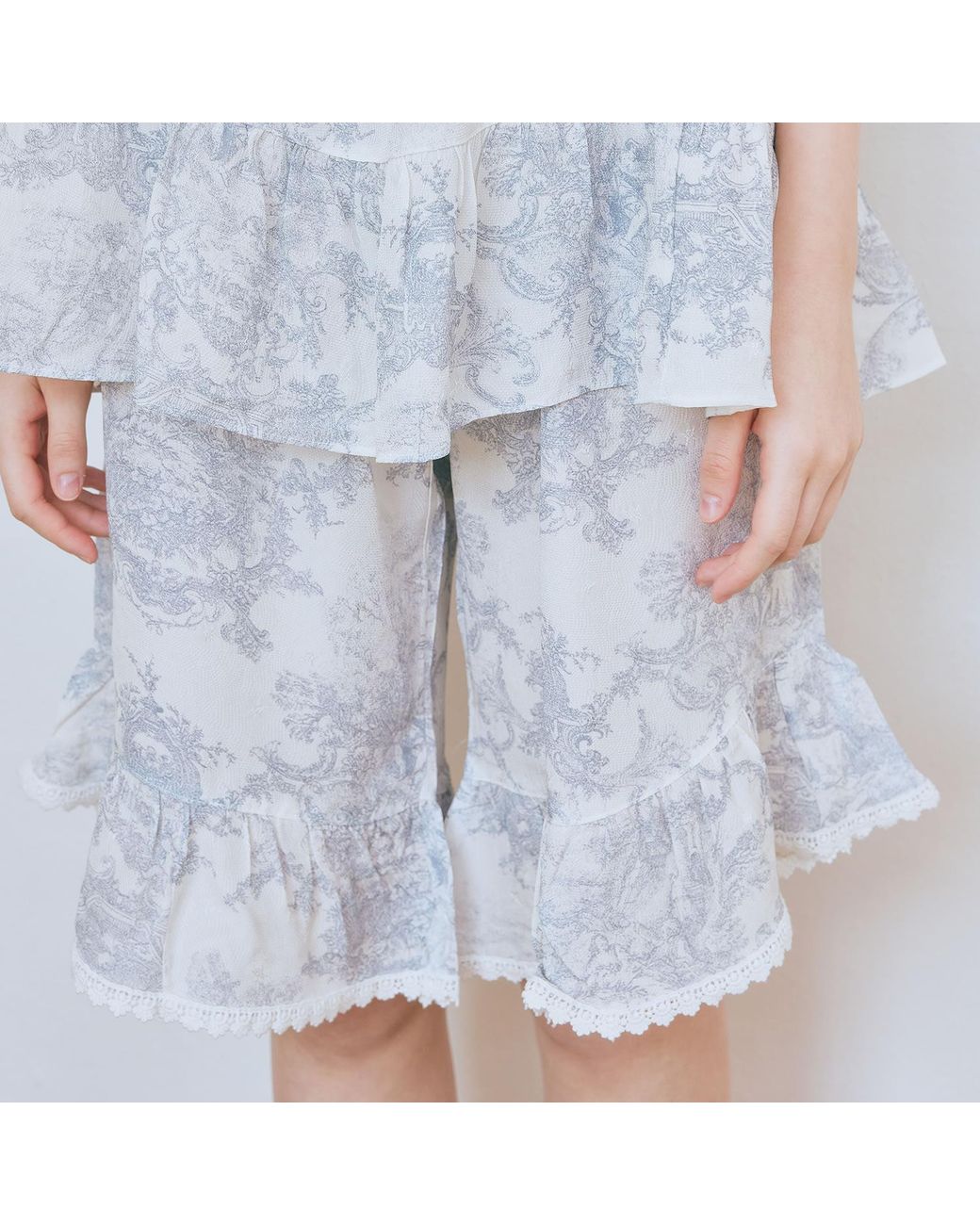 Luna Luz Blue French Toile Korea Vegan Silk Bamboo Rayon Pyjama Set –