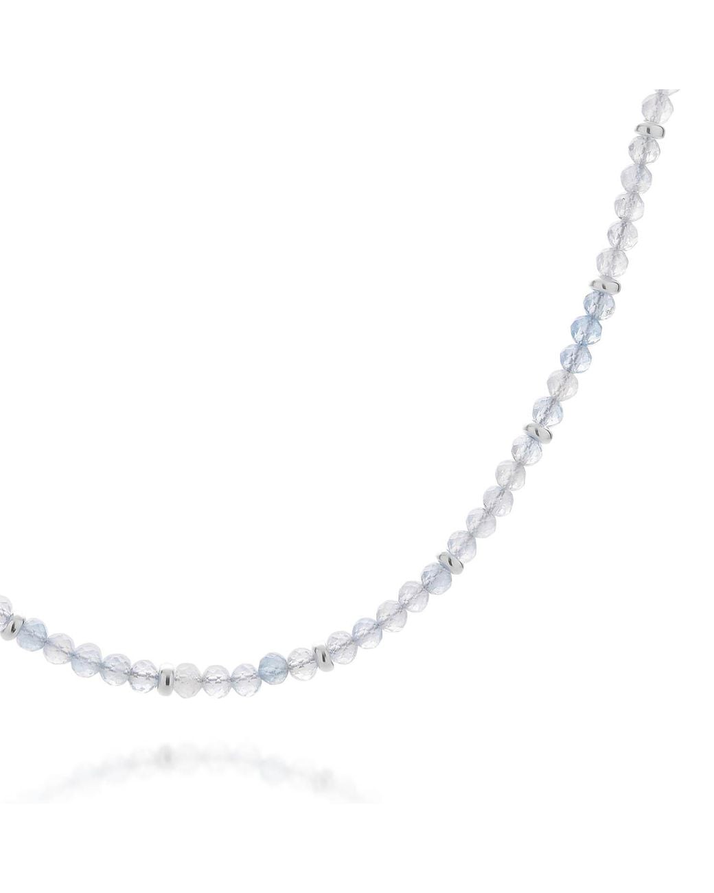 Nellou Jewellery Metallic Aquamarine March Birthstone Orbit Necklace