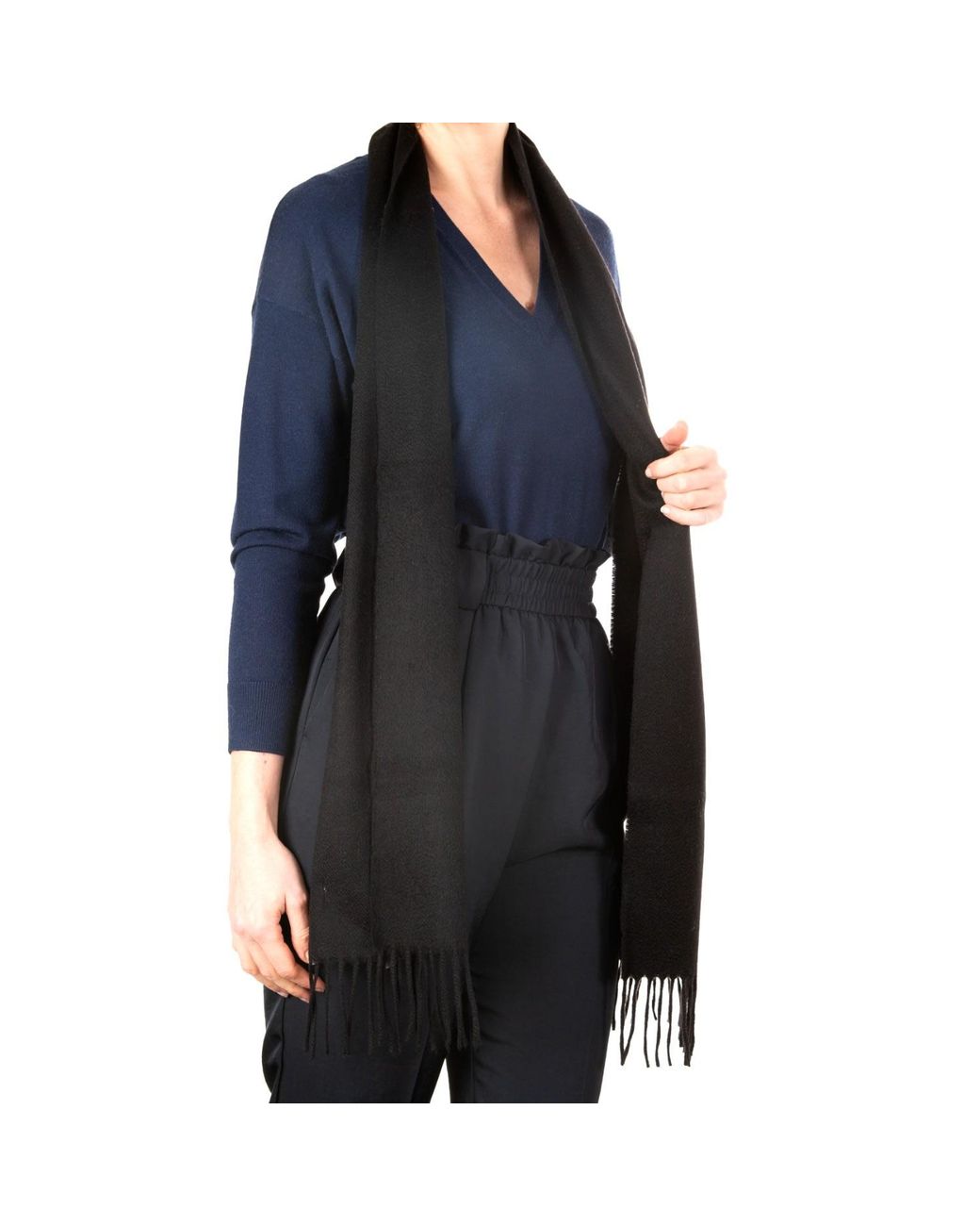 Kinalba Black Oban Cashmere Scarf for men