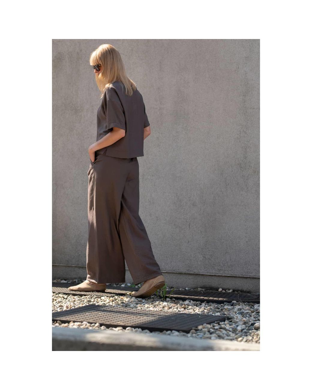 Oh!Zuza Brown Neutrals Echo Wide-Leg Viscose Trousers – Cocoa