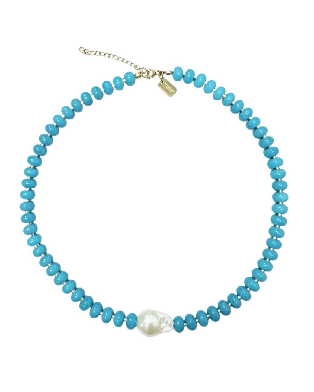 Christina Greene Blue Calm Seas Stone Beaded Necklace