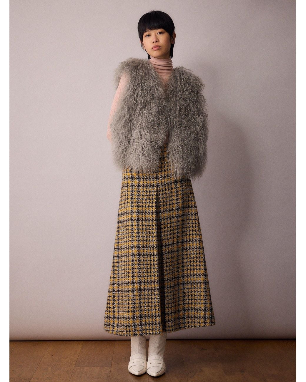 Amanda Thompson Couture Gray Colette Gilet Mongolian Sheepskin Fur