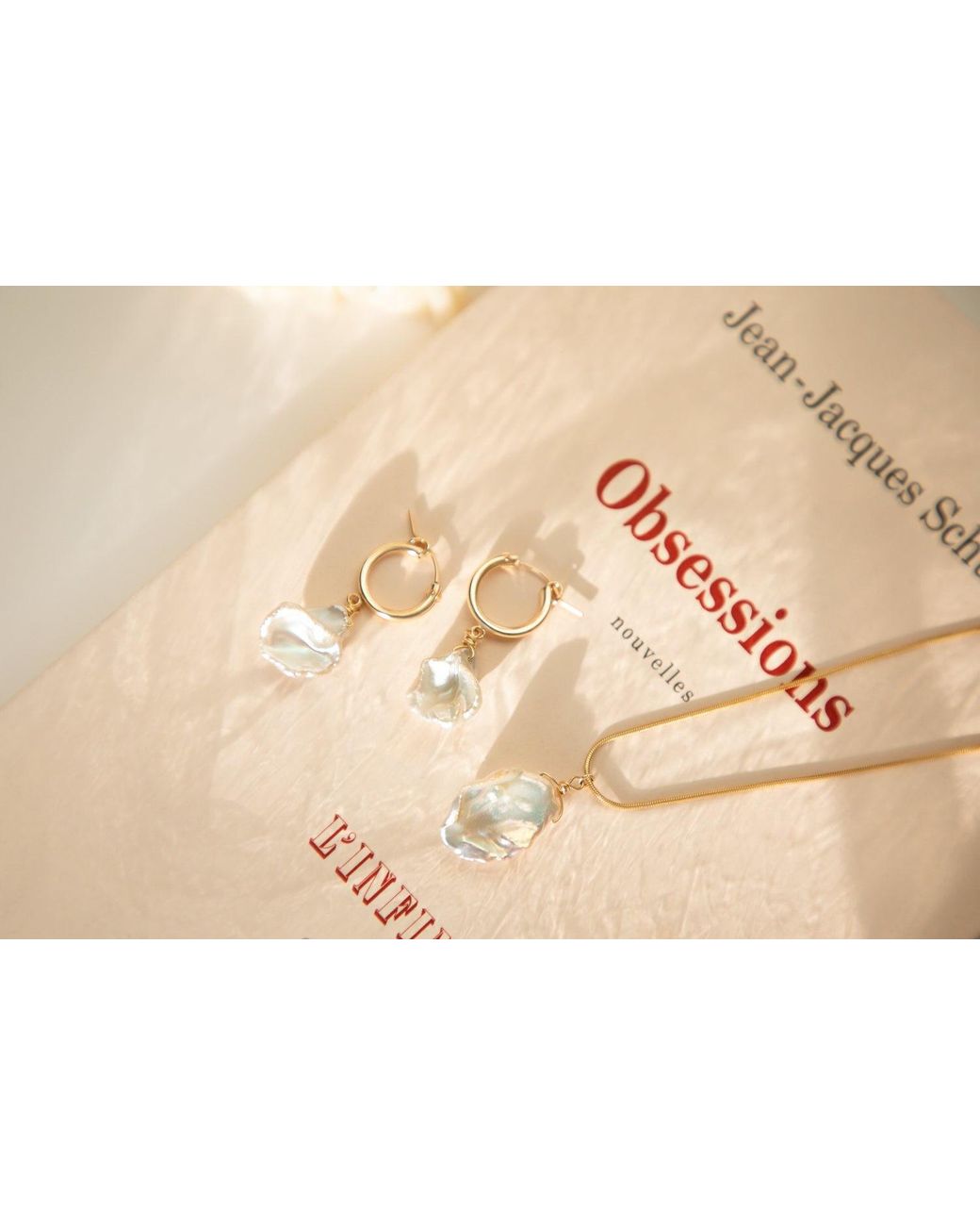 Katy Faye Metallic Joann Pearl Earrings