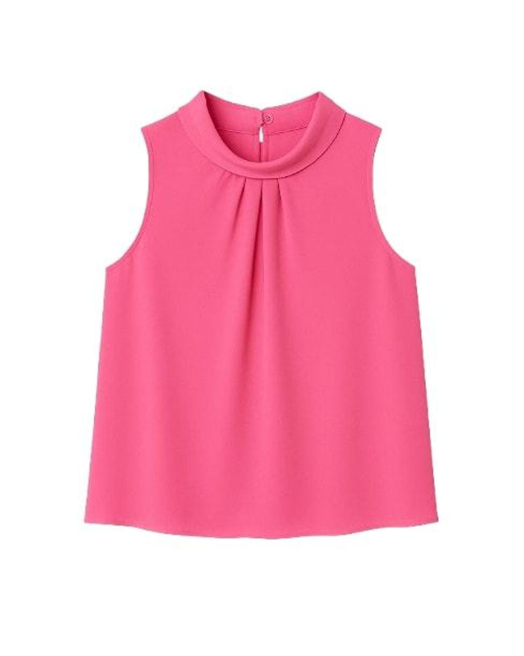 Conquista Pink Sleeveless Top With Pleat Detail