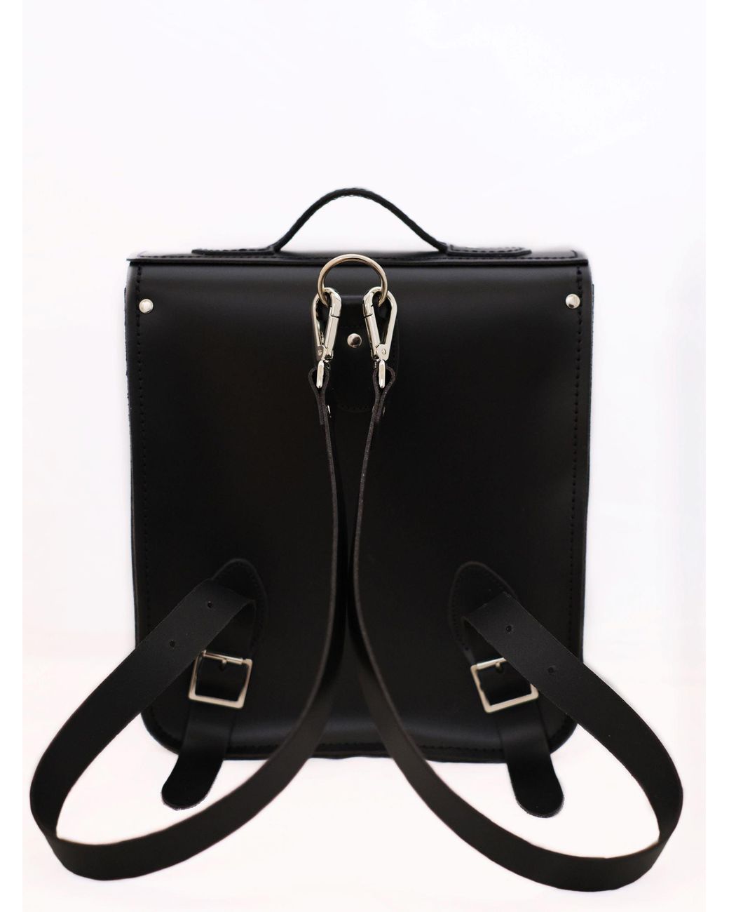 Zatchels Black Handmade Leather City Backpack