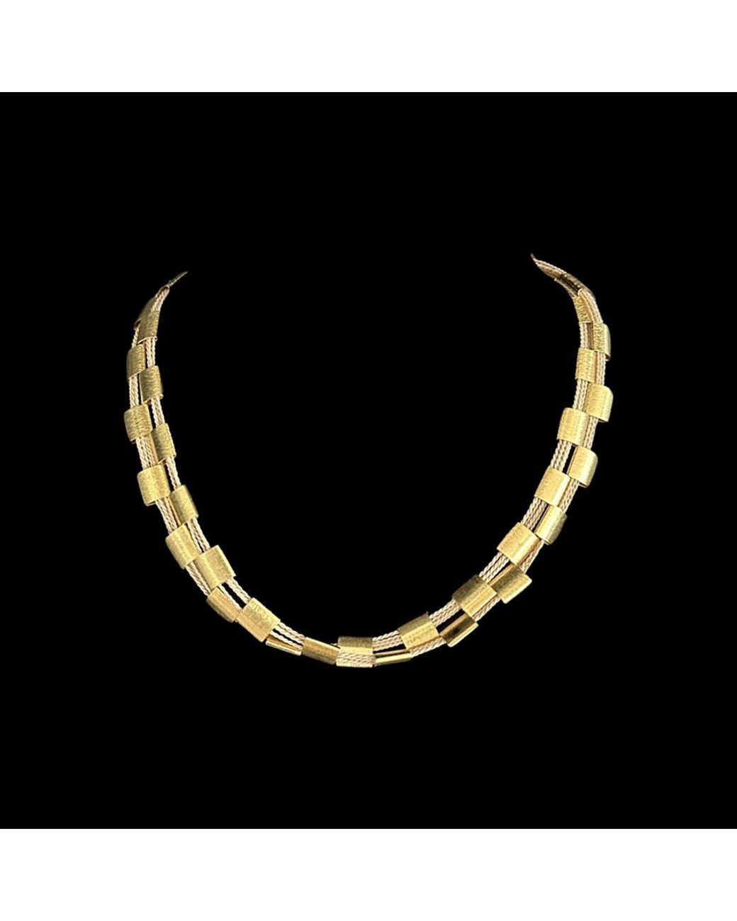 Nart Nature Making Art Metallic The Chain Buriti Natural Fiber Necklace