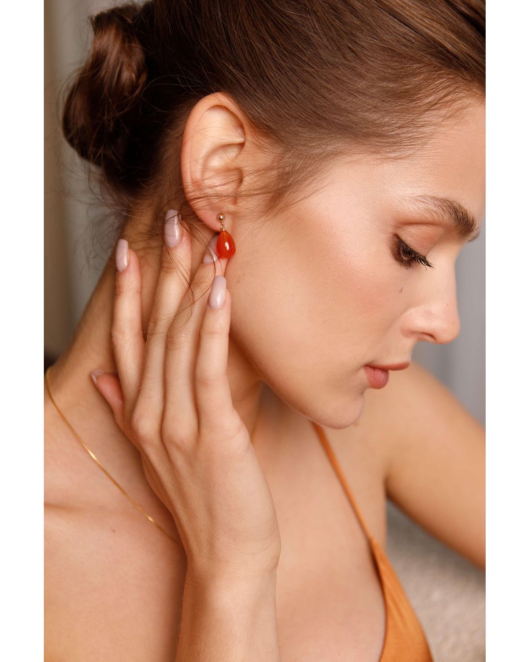 Katy Faye Orange August Sardonyx Earrings