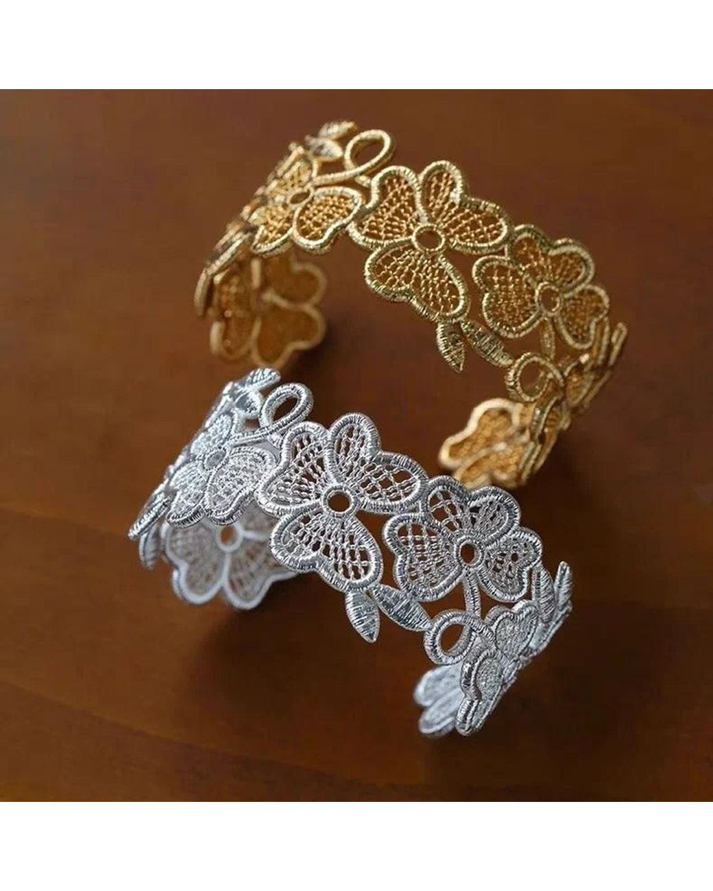 Angel Barocco Metallic Lace Stylish Bangle