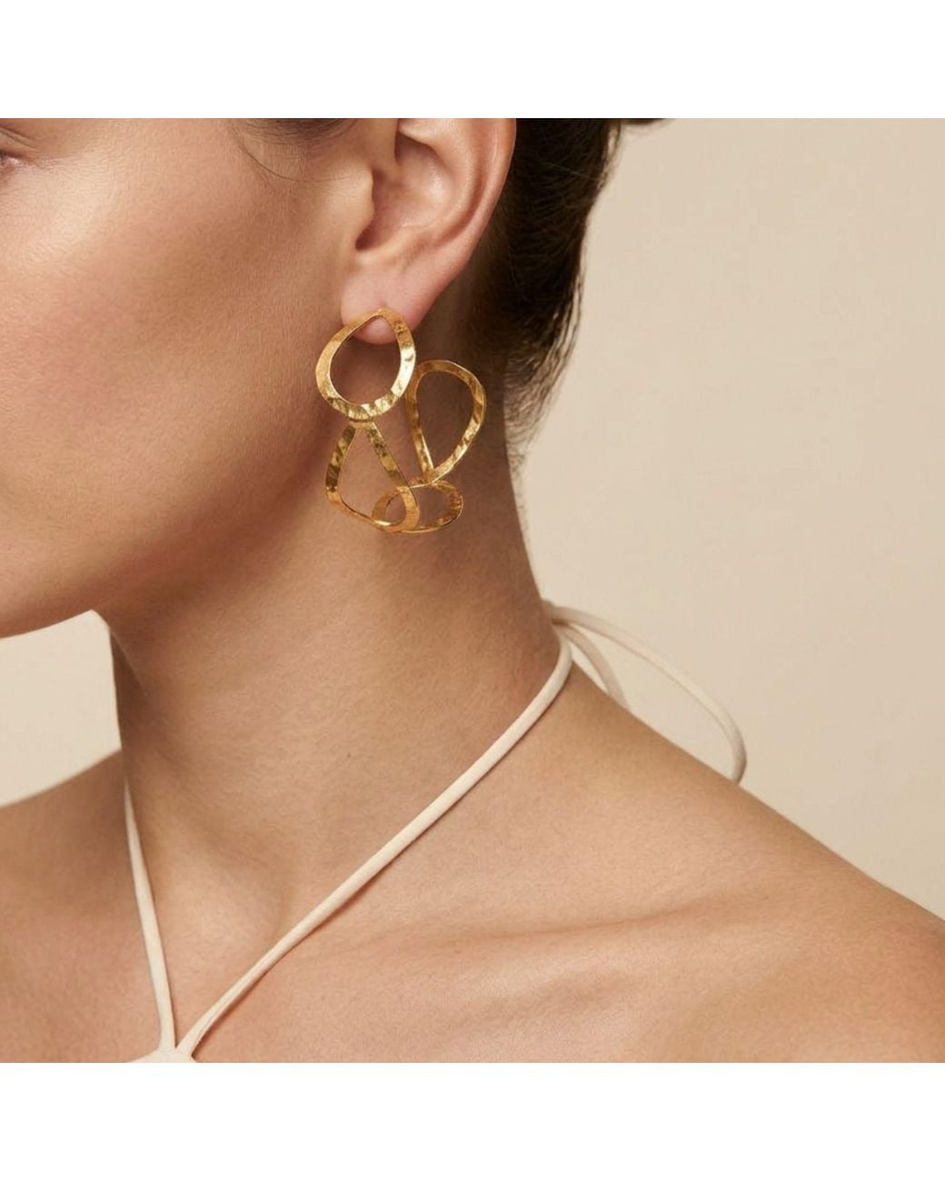 Jaredjamin White Julia Hoop Post Earrings