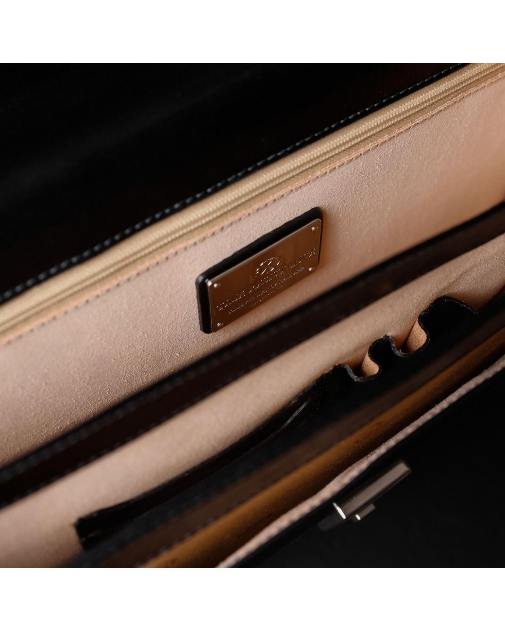 Time Resistance Black Large Leather Briefcase for men