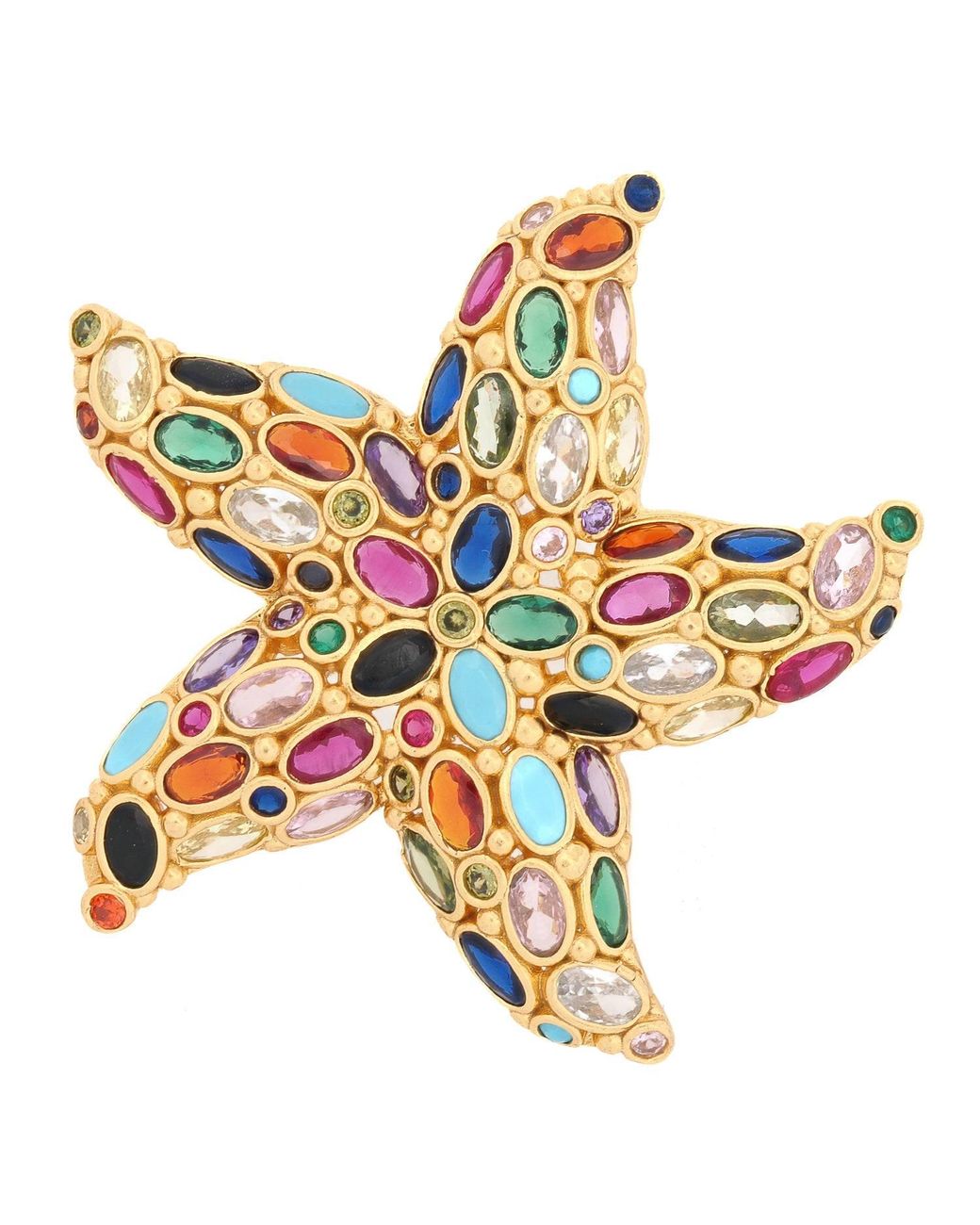 Ebru Jewelry Metallic Ocean Goddess Starfish Chunky Earrings