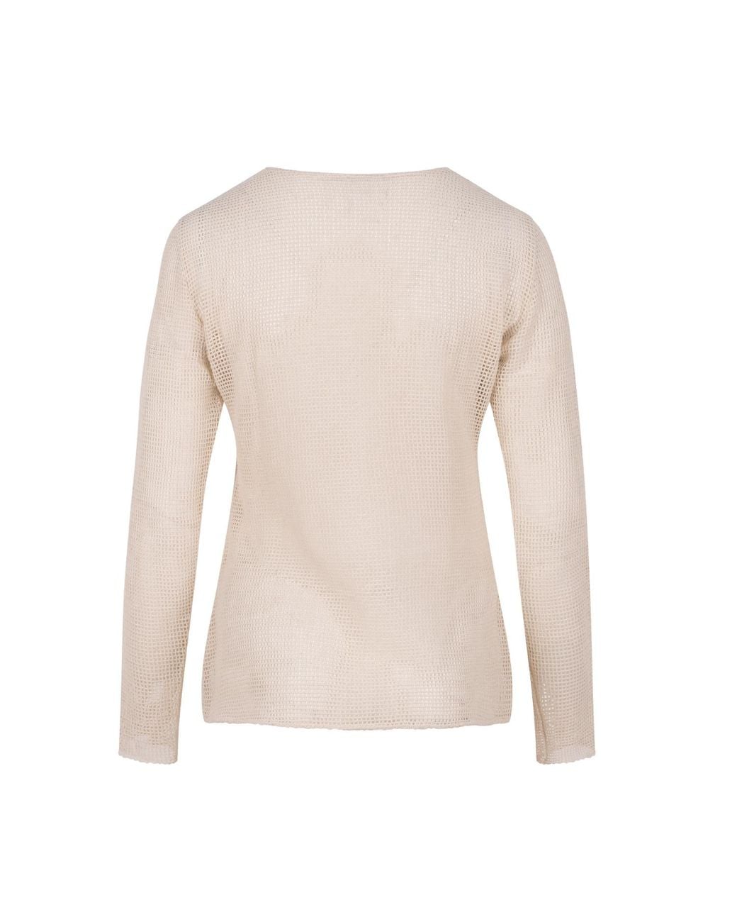 Gunda Hafner Ltd Natural Neutrals Soft Lace Knit Detail Top