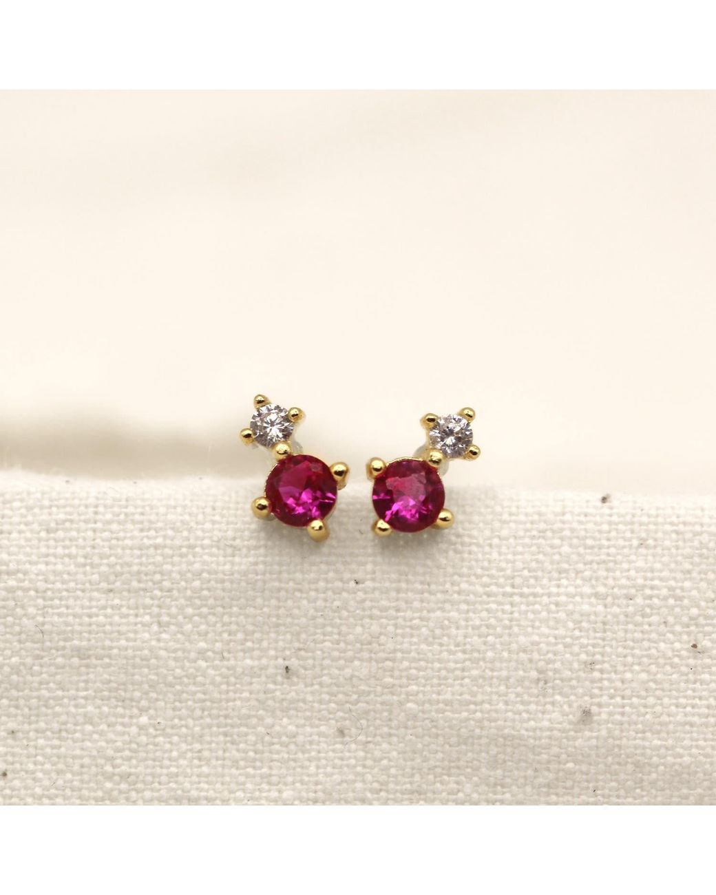 VicStoneNYC Fine Jewelry Pink Natural Diamond And Ruby Earrings