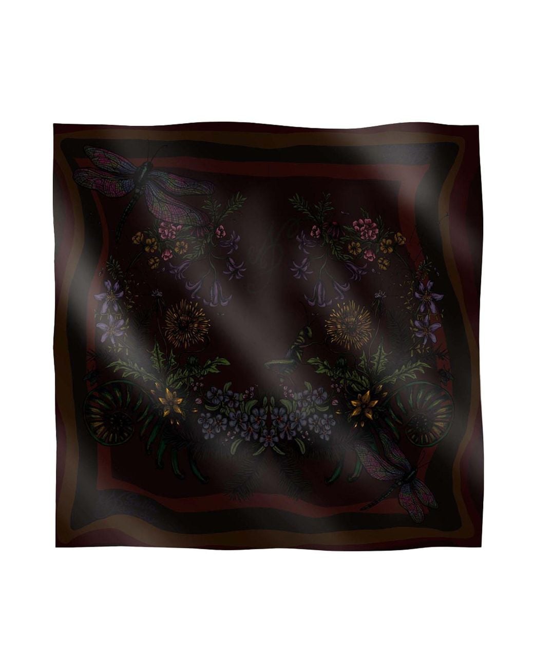 Natalia Petruch Black Mountain Flowers Silk Handkerchief