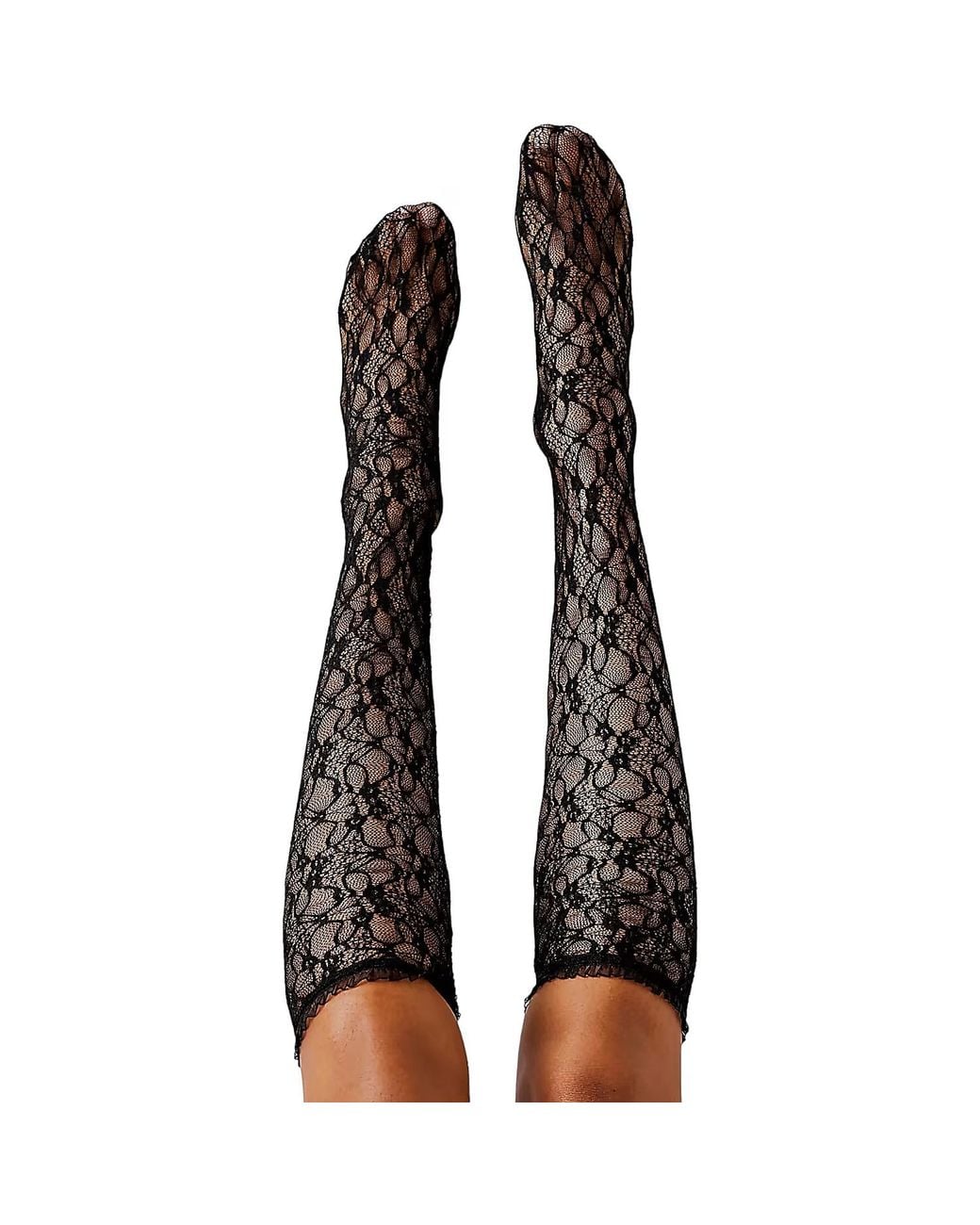 HIGH HEEL JUNGLE by KATHRYN EISMAN Black Lace Knee High Socks