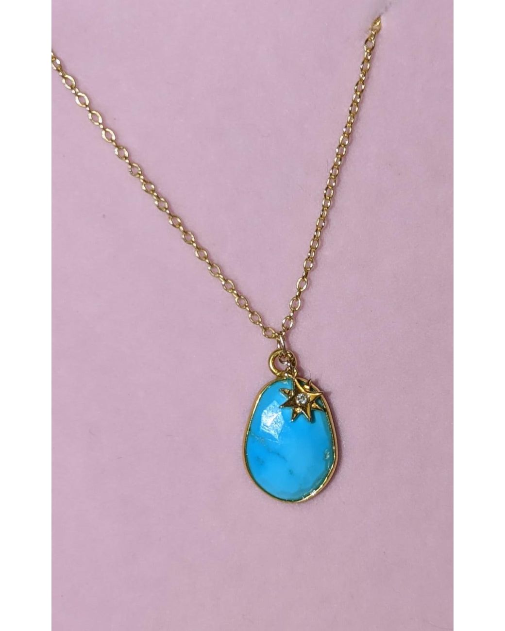 KAMARIA Blue Necklace With Diamond Star Charm