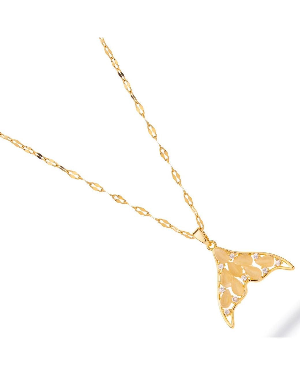 Ebru Jewelry Metallic Mystic Mermaid Tail Pendant Necklace