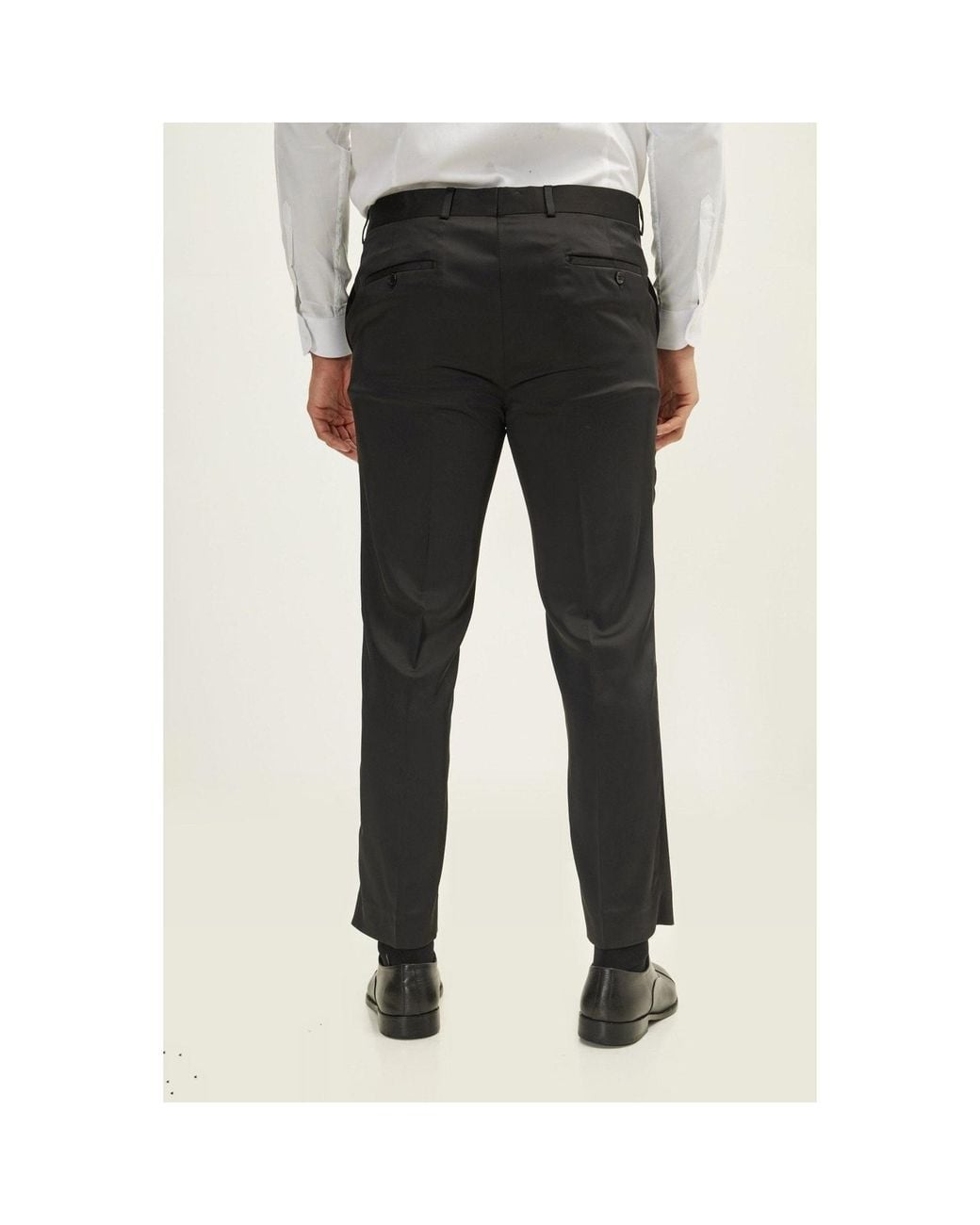 Ron Tomson Black Classic Tuxedo Pants for men