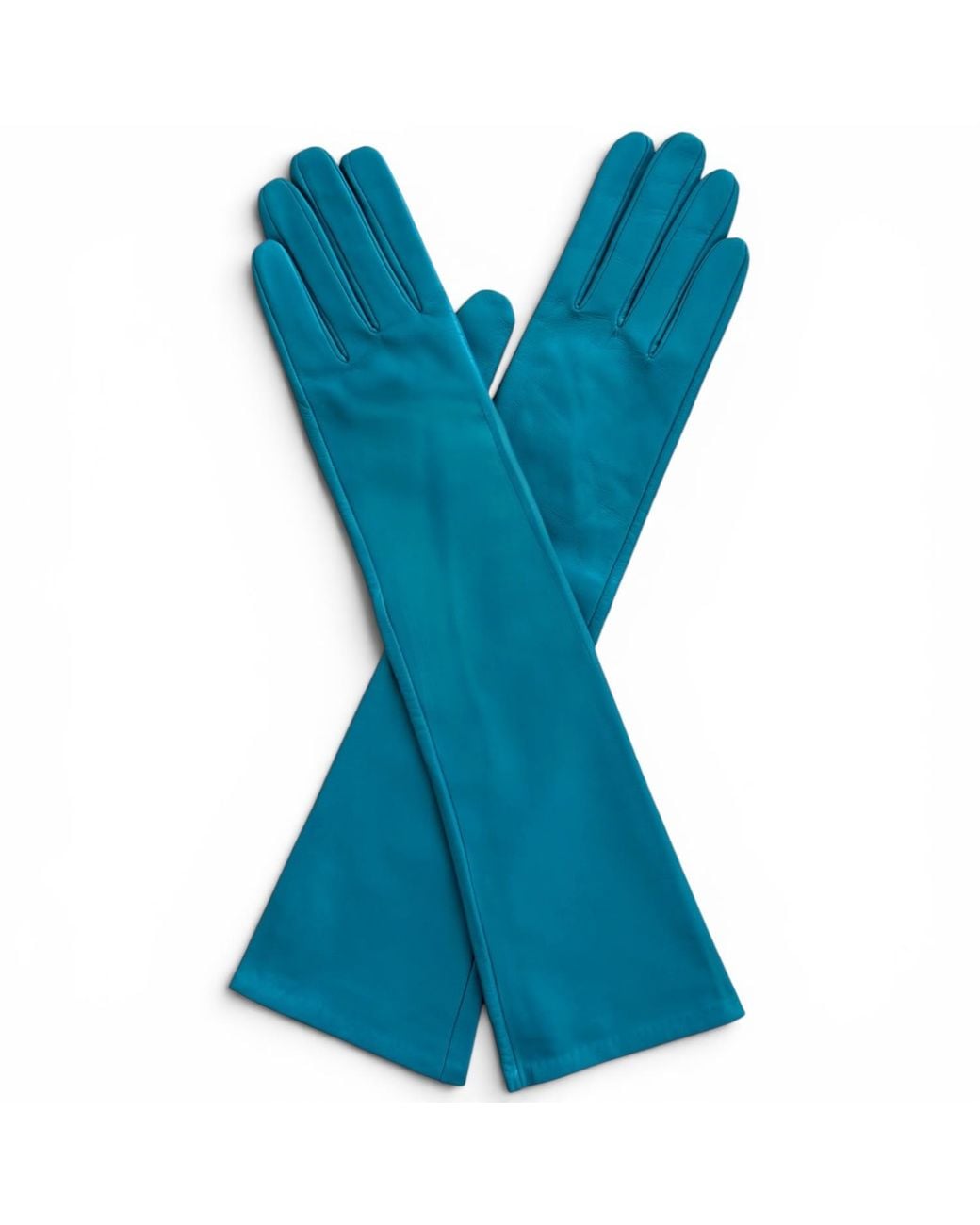HIGH HEEL JUNGLE by KATHRYN EISMAN Blue Milana Opera-Length Leather Gloves