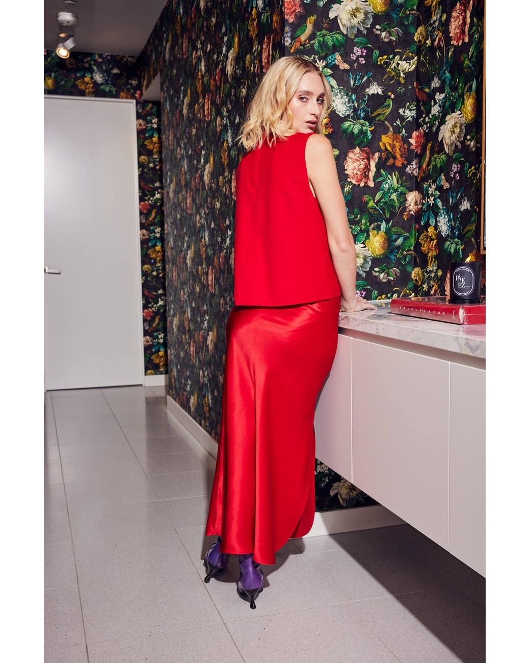 Lindsay Nicholas New York Red Bow Blouse