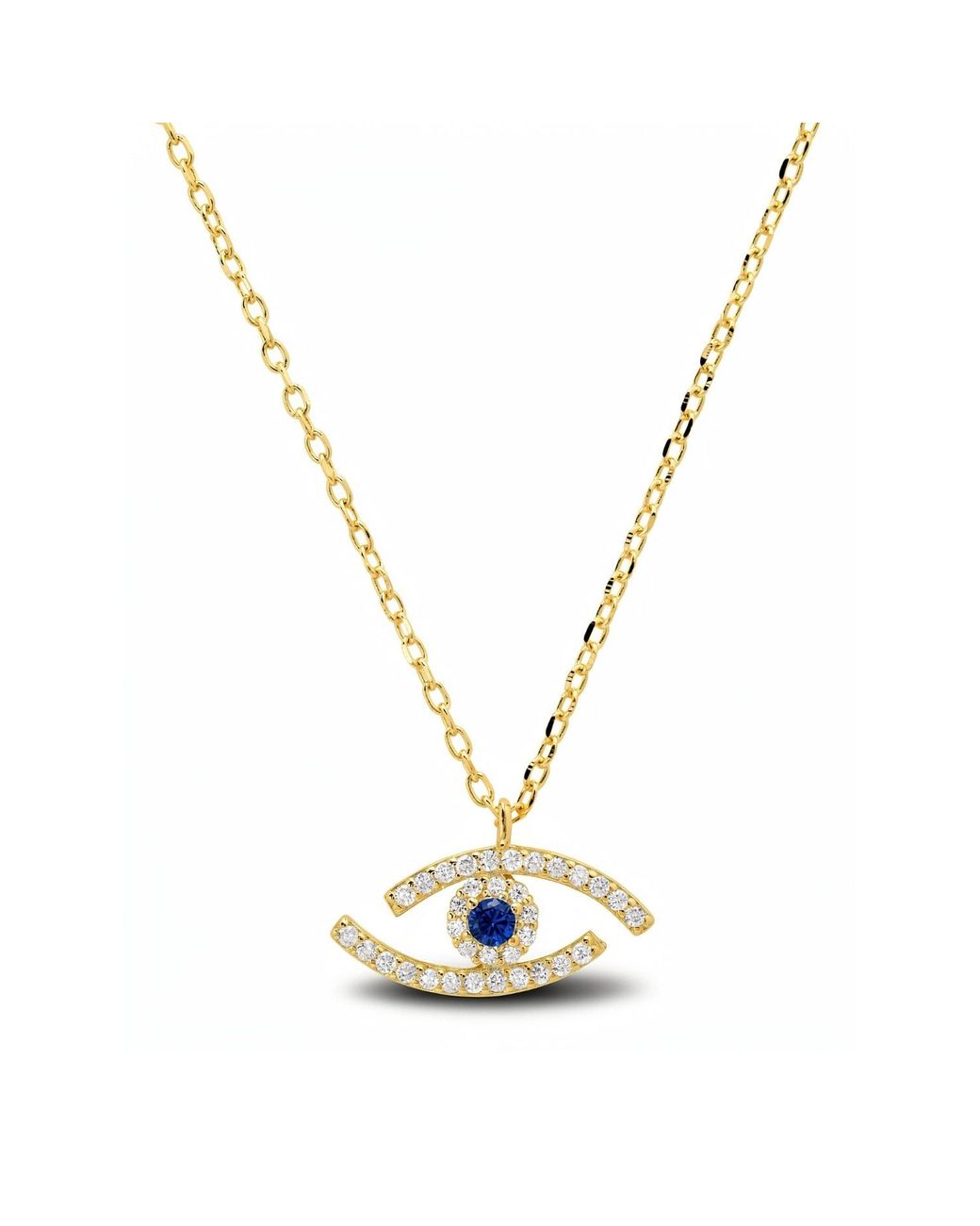 Kylie Harper Metallic Abstract Evil Eye Pendant Necklace