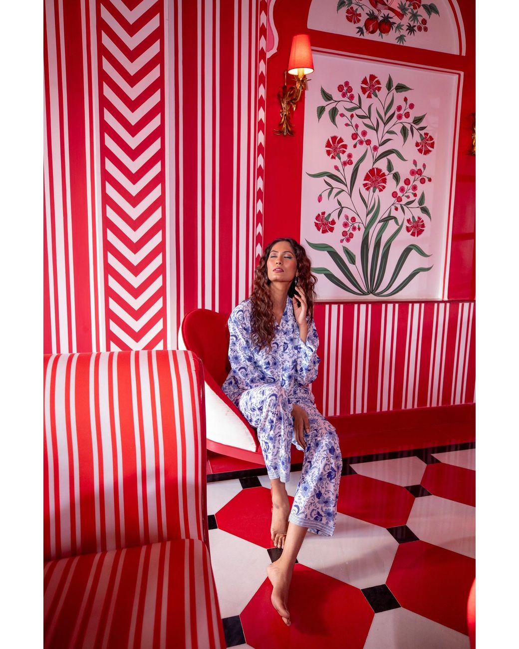 NoLoGo-chic Blue Hand Block Printed Pj's