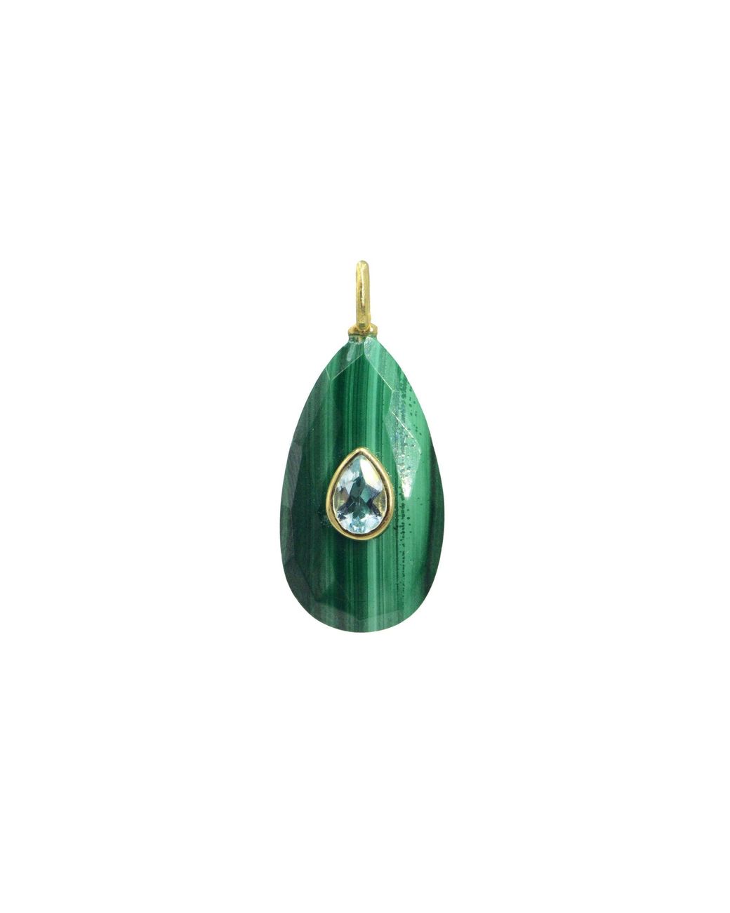 KAMARIA Green Malachite Gemstone Pendant With Topaz