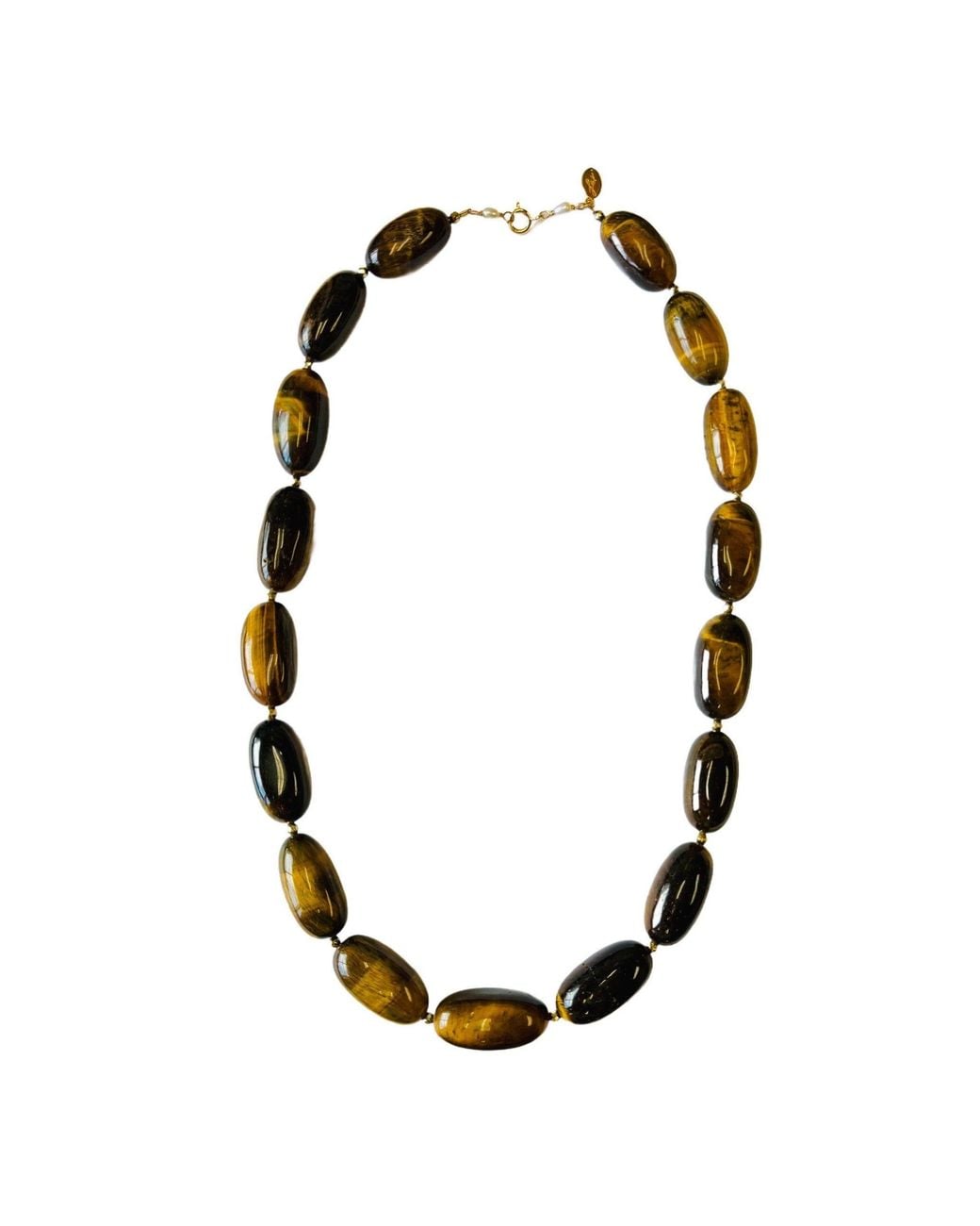 Lexi Jewelry Black Golden Ember Tiger Eye Statement Necklace